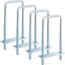 Dunzy 4 Pcs Square U Bolts Zinc Plated, Heavy Duty Carbon Steel U Bolt Industrial and Scientific Supplies for Boat Trailer Tube, Rectangular Wood and Metal Objects (3/8'' X 3'' X 7'')