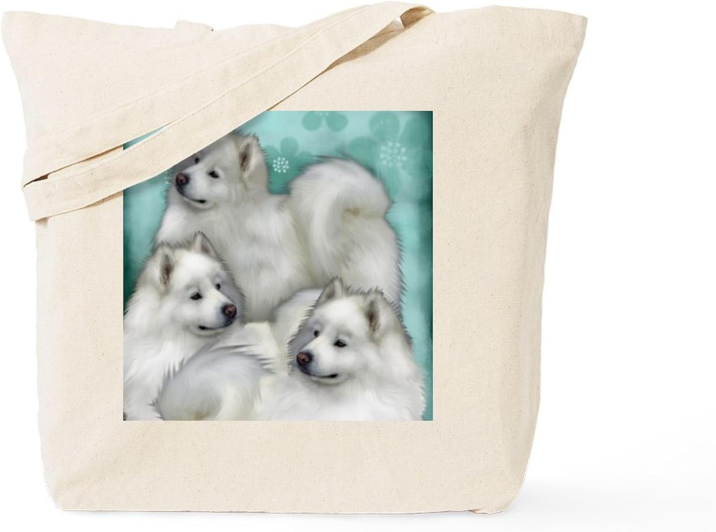 CafePress Samoyed Dogs Tote Bag Reusable Natural Beige Canvas Shopping Bag
