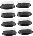 IMIKEYA 10pcs Transparent Plastic Cake Packing Boxes Disposable Portable Oval Cake Packaging Trays for Weddings Birthdays Showers and Bakery Takeaway