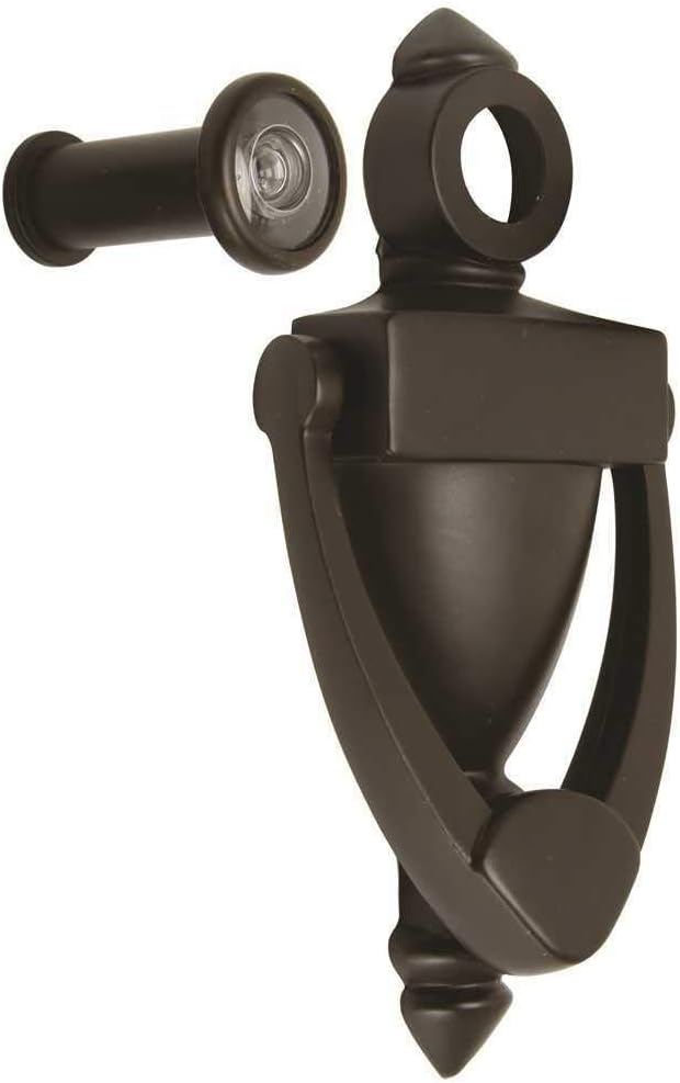 Ultra #43201 Oil Rubbed Bronze US10B Finish Door Knocker with 180 Degree Viewer