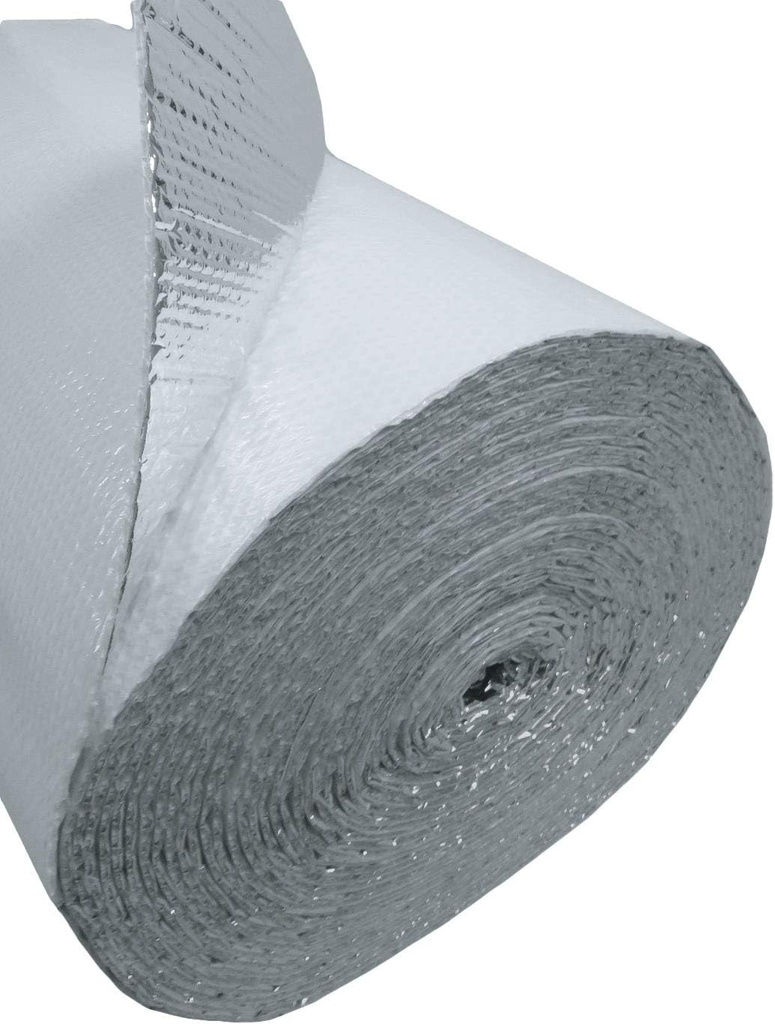 (24inch x 10ft) NASATECH White / Foil Double Bubble (XTemp) Reflective Insulation Radiant Barrier Roll : Metal Building Basement Vapor Barrier Pole Barn Crawlspace Walls Etc - R8