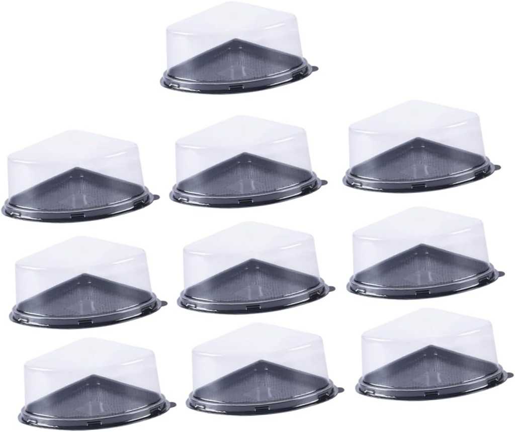 GLEAVI 50pcs Cake Boxes Fan-shape Cake Carrier for Baking Party Dessert Storage Safe See-through Design Packaging Cases