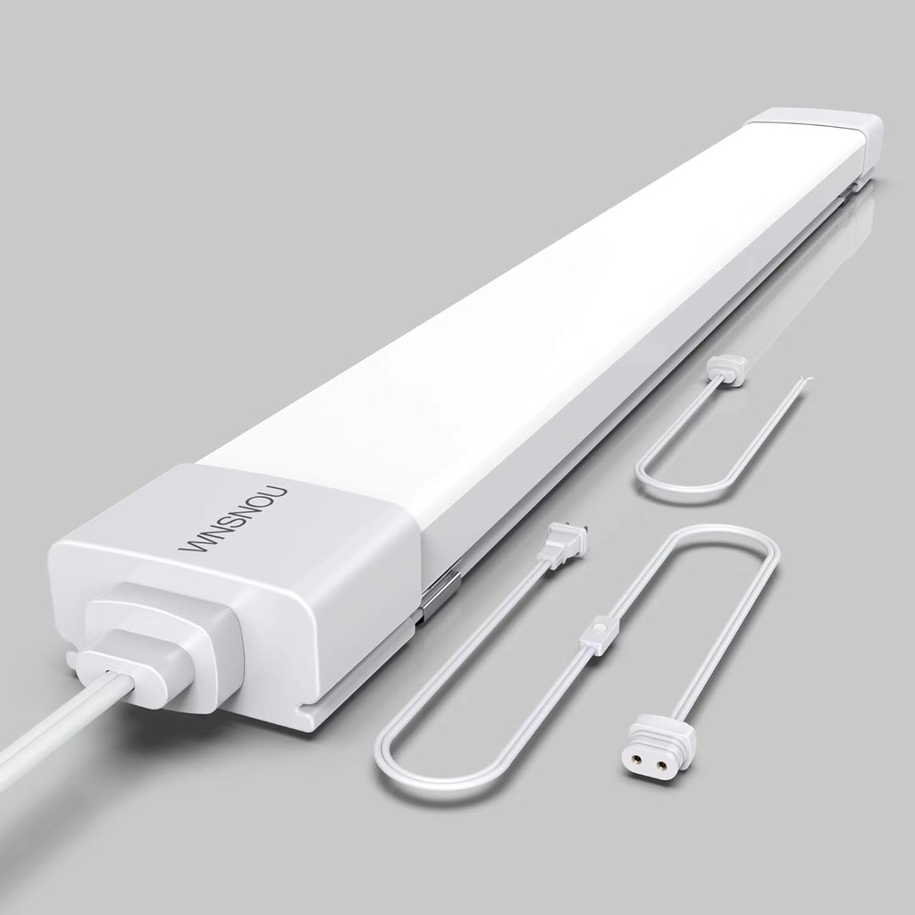 LED Tube Light Fixture with Plug, 2FT 2000LM 5000K Utility Shop, Linkable Cabinet for Garage, Kitchen, Bathroom, Closet, Office - 2Ft, Triproof, White