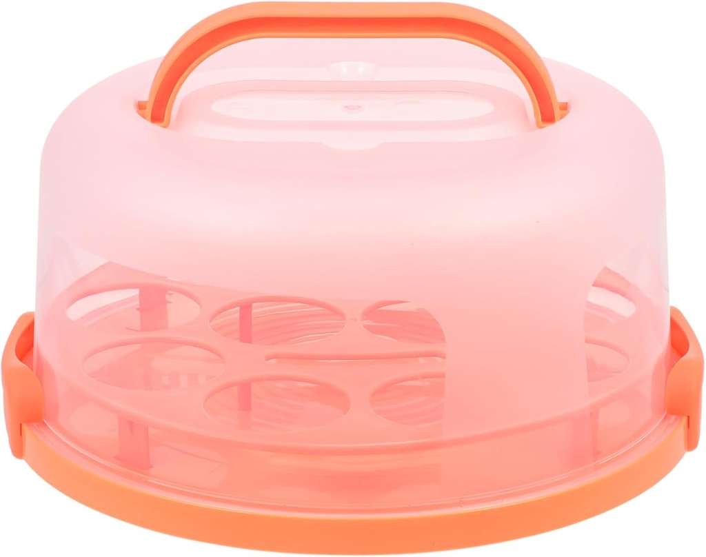 Mobestech Portable Cake Box with Handle Reusable Dessert Container with Tray Transparent Sealed Buckle Cake Carrier for Birthday Parties and Outdoor Banquets Dustproof and Easy to Clean