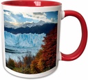 3dRose Argentina, Patagonia, El Calafate. Glacial ice on Lake Argentina. 11oz Two-Tone Red Mug