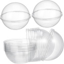 Mobestech 10Pcs Portable Transparent Ball Shape Cake Container Mousse Ball Cake Box Lightweight Plastic Design for Safe Cake Transport for Desserts and Pastries