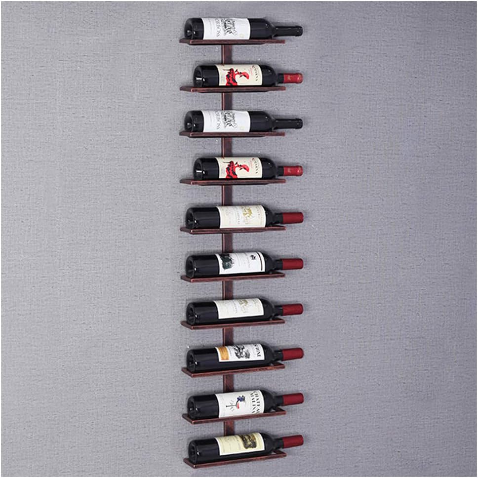 Organize Kitchen Wall Mounted Wine Rack Metal Wine Bottles Display Holder Wine Shelf for Bar/Kitchen/Cabinet Decor, Brown/Commercial Cellars Clubs (Br