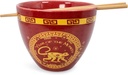 Boom Trendz Year Of The Monkey Chinese Zodiac Ceramic Dinnerware Set | Includes 16-Ounce Ramen Noodle Bowl and Wooden Chopsticks Asian Food Dish For Home & Kitchen Kawaii Lunar New Gifts red One Size