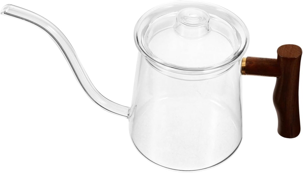 Pour-over Coffee Pot Glass Kettle Long Spout for Precise Brewing Capacity for Home Use and Heat-resistant Design for Coffee and Tea