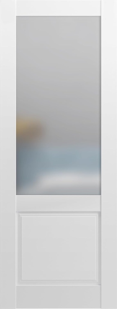 SARTODOORS Slab Barn Door Panel | Lucia 22 White Silk | Sturdy Finished Wooden Kitchen Pantry Shaker Doors | Pocket Closet Sliding-28 x 96"-Frosted Glass