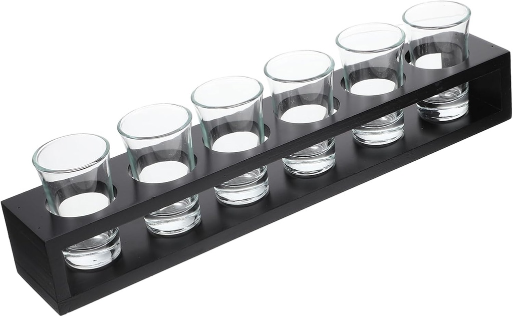 1set White Wine Glass Set Double-wall Glasses Spirits Cup Rack Easy to Clean for Bar