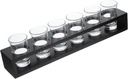 1set White Wine Glass Set Double-wall Glasses Spirits Cup Rack Easy to Clean for Bar