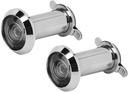 Door Peephole, 220 Degree Door Viewer, 2Pcs Zinc Alloy AntiTheft Viewer for Home Hardware Accessories (Simple 16 Silver, Aperture 16-19, Thickness)
