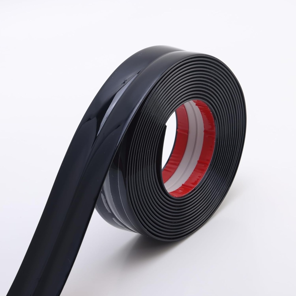 Multifunctional Wall Molding Trim & Corner Guards & Caulk Strip, Apply in Table Edge Door Frame Baseboard for Protection and Decoration, Shiny Black, 16.4ft x 1.6in