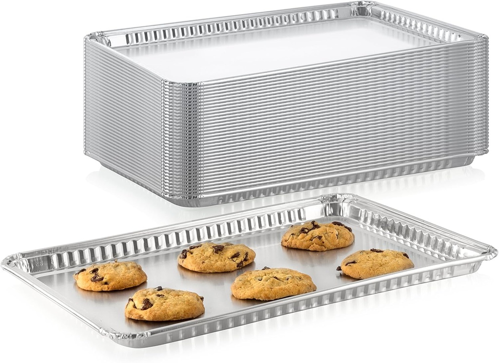 Pack of 10 Aluminum Square Baking Pans Disposable Foil Cooking Tins Ideal for Brownie, Coffee Cakes, Side Dishes – Use as Portable Food Storage Container 16" x 11-¼ x 3/4” Inch