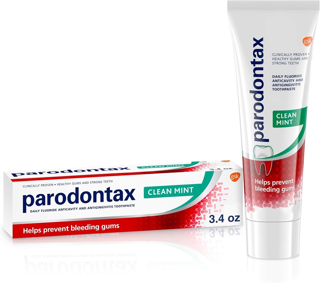 Parodontax Toothpaste for Bleeding Gums, Gingivitis Treatment and Cavity Prevention, Clean mint - 3.4 Ounces