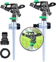 APT Pulsating Impact Sprinklers for Yard, Lawn & Garden, 80 to 5800 Ft. Sq. Adjustable Spray (2Pcs)