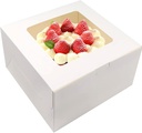 8x8x5 Inches Cake Boxes 10pcs White Bread Boxes with Windows for Pastries, Cupcakes,Cookies, Pie, Muffins and Donuts