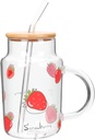 Large Capacity Glass Cup Health Grade Straw Cup for Drinks Beverages for Home Office