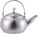 Teapot Stove Tea Pot 1L Stainless Steel Tea Kettle Coffee Kettle with Handle Lid Flat Bottom Kettle Warmer Teakettle Loose Leaf Tea Maker for Boiling Water Espresso Machine