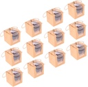 12Pcs Handheld Muffin Cupcake Boxes with Transparent Window for Weddings Birthday Parties and Desserts Transport Lightweight Pastry Containers