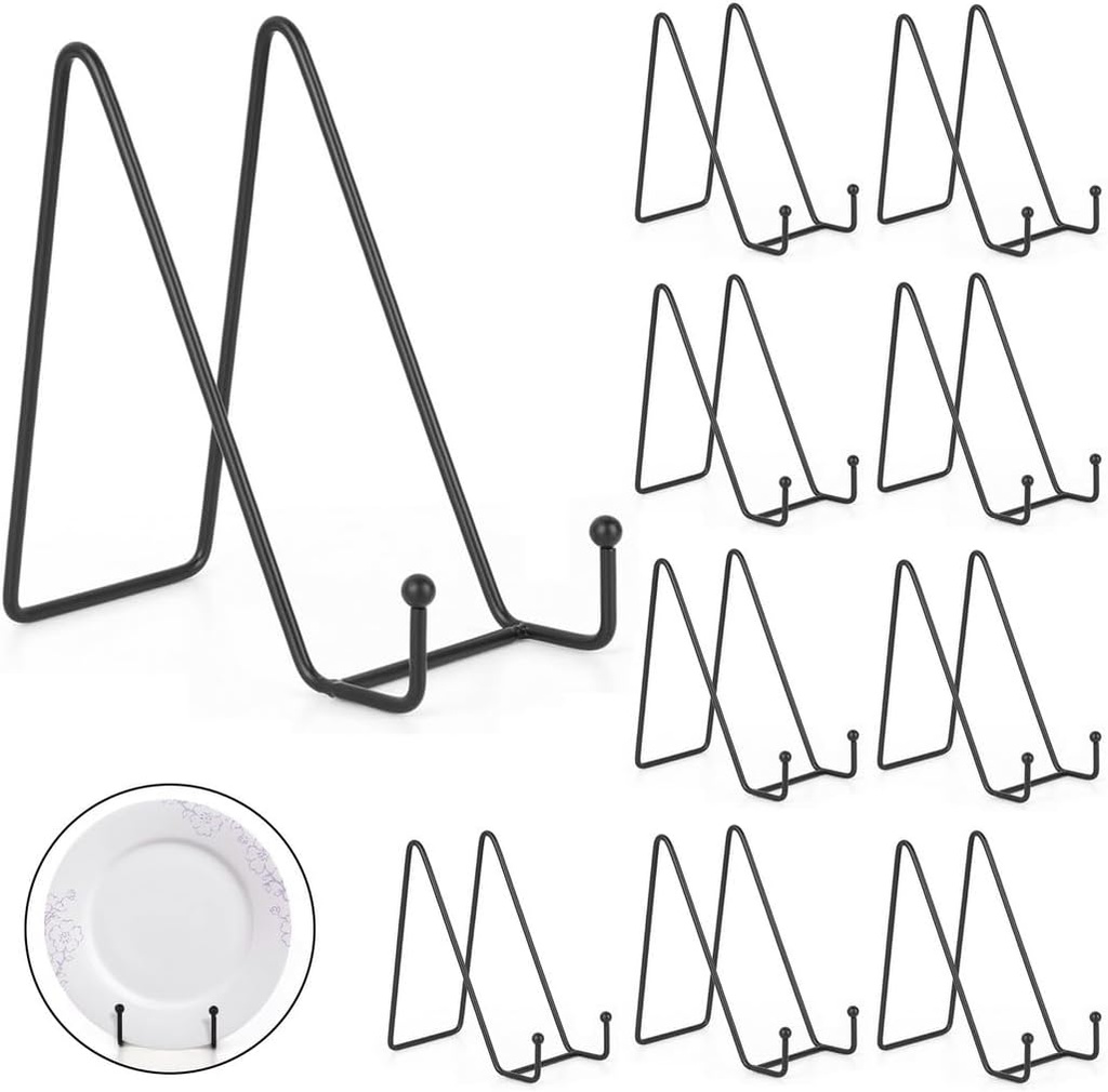 10 Metal Display Stands, Tabletop Plate Holders For Art, Photos, And Collectibles