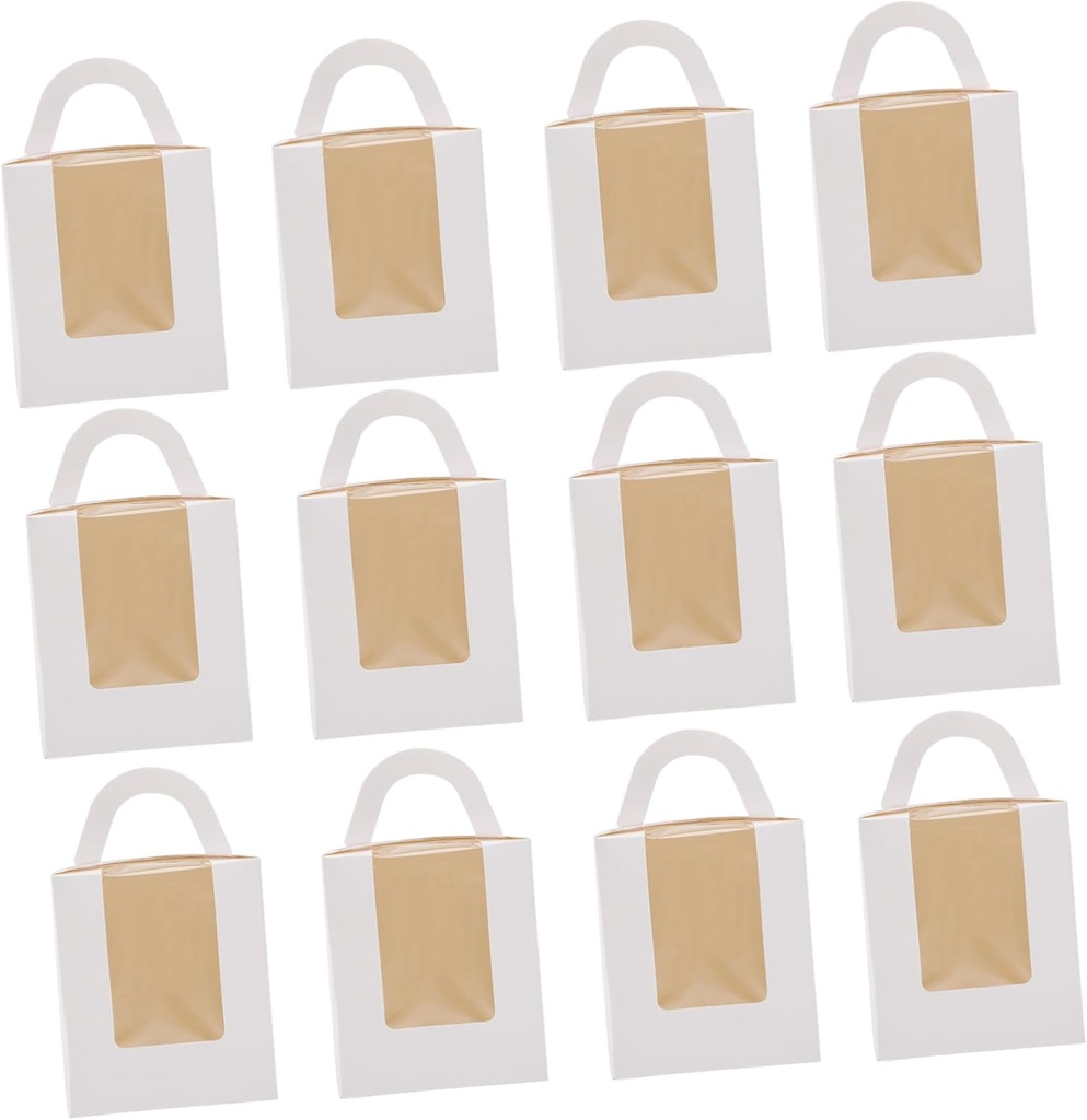 Veemoon Window Cupcake Boxes Insert Handheld Cake Packaging Cookies Treats for Parties Weddings Easy Assembly