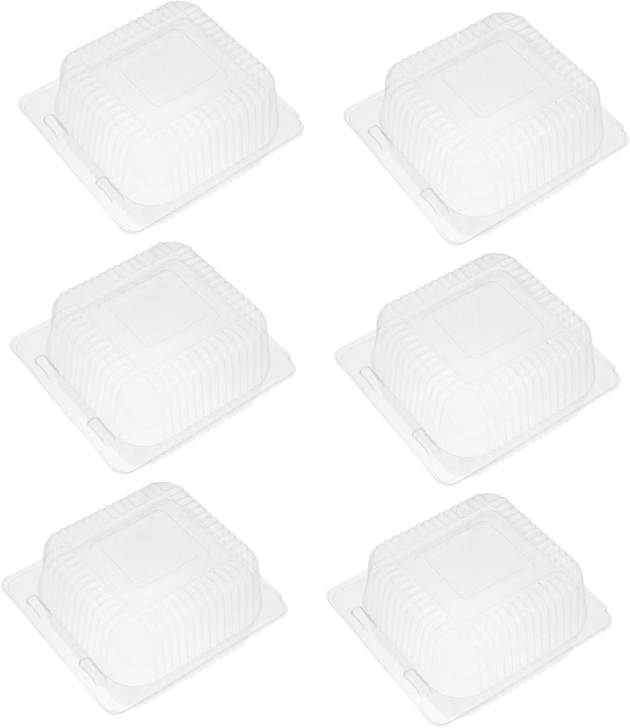 STOBAZA 100 Pcs Plastic Bakery Boxes for Cakes Pastries and Cupcakes Disposable Hinged Containers Lids for Parties and Events