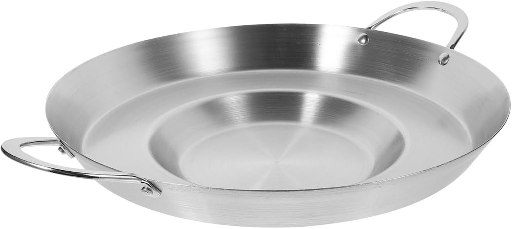 Hemoton Comal Cazo Stainless Steel Concave Comal para Tacos Heavy Duty Outdoors Cazo Griddle Fryer Cookware Wok Pan Fry Pans Chicharron Deep Frying Bowl Cookware Para Carnitas 38cm/15