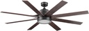 Honeywell Ceiling Fans Xerxes Modern 62 Inch Ceiling Fan with Light, Remote Control Fan, LED Indoor Fan with 8 Blades, Dark Elm and Rough Pine Blade Finish Options, Bronze (50609-01)
