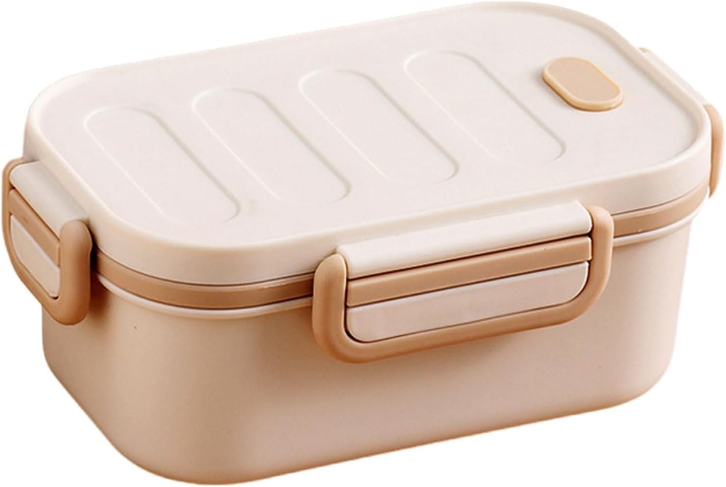 Bento Lunch Box Adult Bento Box, 3 Compartment Lunch Container Stackable Food Container, 34 OZ/1000ML Leakproof Meal Prep Containers for Men Women, BPA Free (Beige)