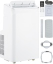12,000 BTU Portable Air Conditioners, Free Standing Portable AC Unit with Remote Control, Dehumidifier, Fan, Auto Swing, and Smart Sleep Mode, Quiet Operation for Rooms up to 500 Sq.Ft, White
