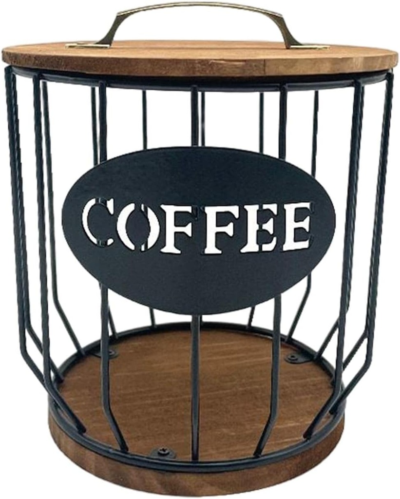 Coffee Pod Basket Large Capacity Coffee Creamer Espresso Capsule Sturdy Coffee Capsule Storage Basket for Coffee Bar, Hotel Counter, Black
