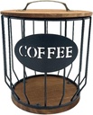 Coffee Pod Basket Large Capacity Coffee Creamer Espresso Capsule Sturdy Coffee Capsule Storage Basket for Coffee Bar, Hotel Counter, Black