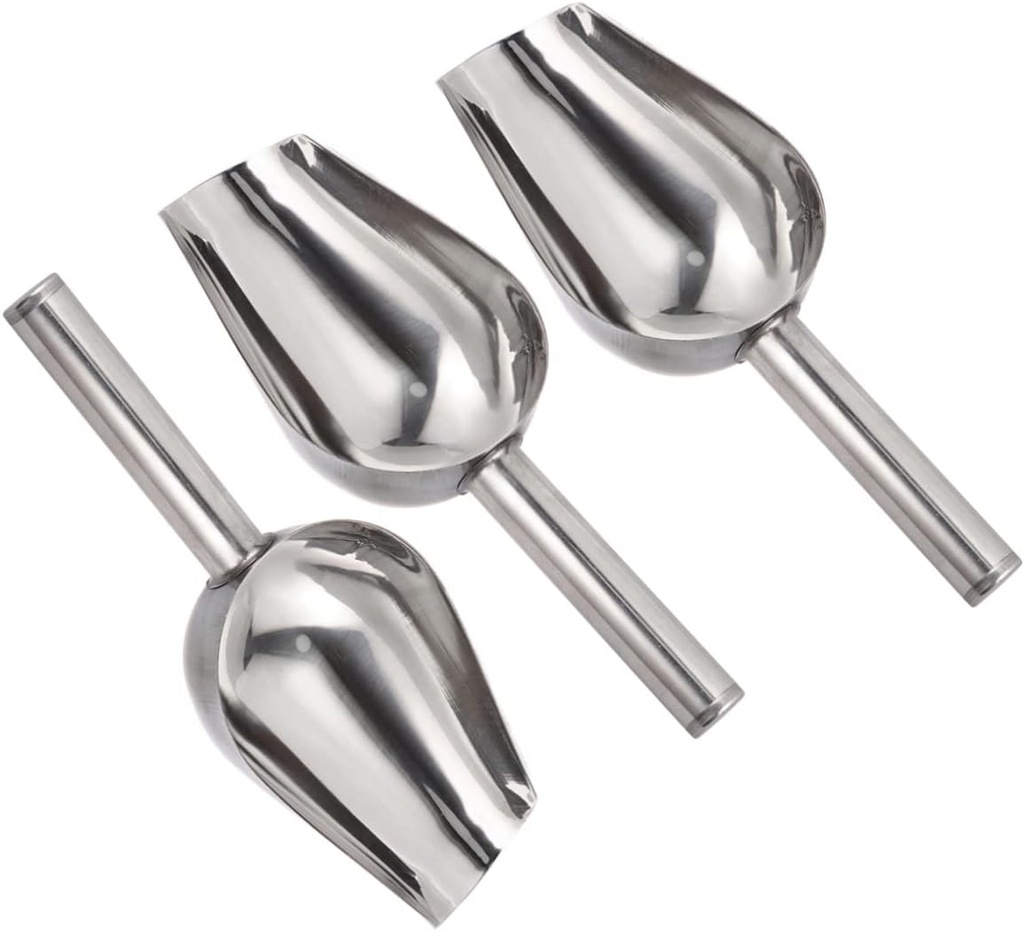 IMIKEYA Food Grade Stainless Steel Ice Scoop and Grain Shovel Sturdy for Ice Candy Nuts Beans Flour for Home and Events