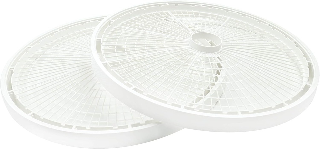 Nesco TR-2 White Plastic Round 15 1/2" Add-A-Trays to fit NESCO 1000 Series Food Dehydrators 2 Pack