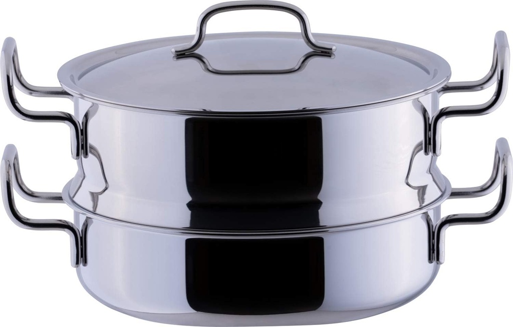 Miyazaki Seisakusho GEO-28M Geo Pot with Steamer, 11.0 inches (28 cm), Made in Japan, Compatible with Induction All Heat Sources, 7 Layers, 15 Years Warranty