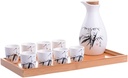 ZEALMAX Set of 9 Chinese Japanese Sake Set, Wine and Tea Art, Beautiful Sake Jugs and Wine Glasses Set, Classical Style B