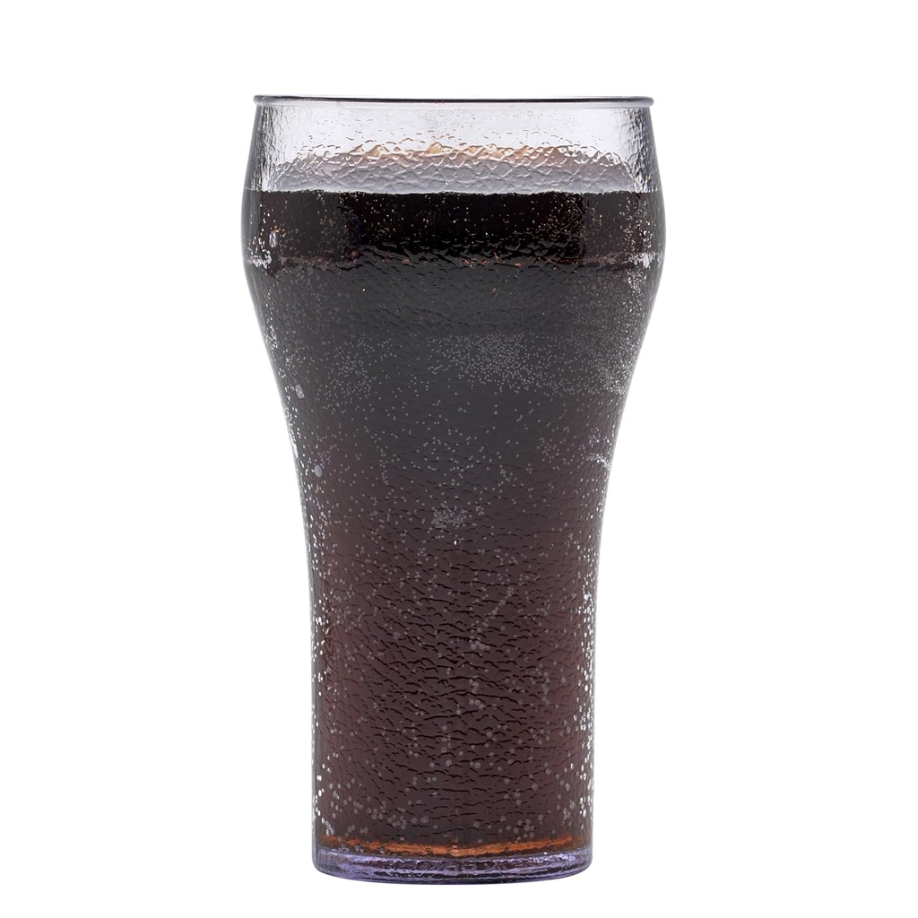 G.E.T. 7716-1-CL-EC Bell-Shaped Soda Float Textured Plastic Tumblers, 16 Ounce, Clear (Set of 4)