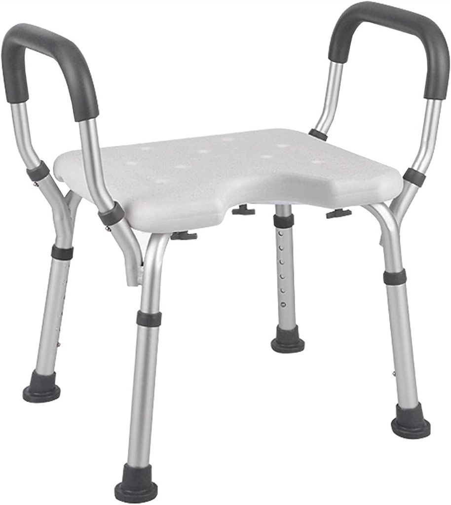 Generic Bathtub Shower Chair, Modern Lightweight Bath Tub Bench Chair with Non-Slip Seat Assist Medical Adjustable Shower Chair Shower Stool, 33*44cm, White
