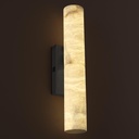 Bronze Alabaster Wall Sconces, 20" Natural Marble Wall Sconce, Hardwired Black Wall Sconces Indoor, Stone Wall Sconce Dimmable, Alabaster Wall Lamp for Living Room, Bathroom, Bedroom, Stair-Upgraded