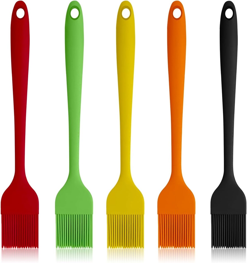 Silicone Basting Pastry Brushes, 5 Pack Heat Resistant Cooking Brush for Oil Butter Sauce, Food Brush for BBQ Grill Barbeque Kitchen Baking Cooking