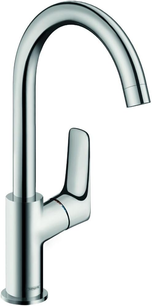 hansgrohe Logis Modern Low Flow Water Saving 1-Handle 1 12-inch Tall Bathroom Sink Faucet in Chrome, 71130001
