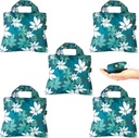 Envirosax Reusable Grocery Bags- Pack of 5 Botanica Foldable Quality Shopping Tote Bag, Eco-Friendly Polyester Washable. Multi Use - Shopping, Travel, Arts, Crafts or Beach
