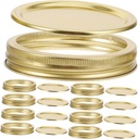 1 Set Leak Metal Lids for Jars of Round Airtight Replacement Lids Rings Covers for Food Storage Preserving Fruits Cookies and More