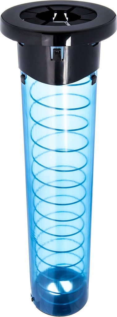 San Jamar Sentry In-Counter Cup Dispenser 8-44 Oz Cups with Adjustable Lever for Restaurants, Dining Halls, and Fast Food, Plastic, 23.5 Inch Tube, Blue