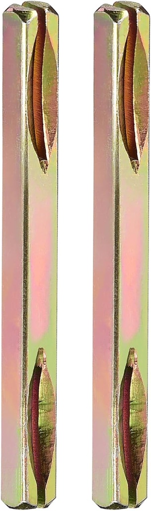 95mmx25mm(LxT) Door Knob Spindle - 2Pack - Good for Most Mortise Type Door Knobs - Iron Square Drive System Spindle Replacement Door Handle Spindle Bar - Golden