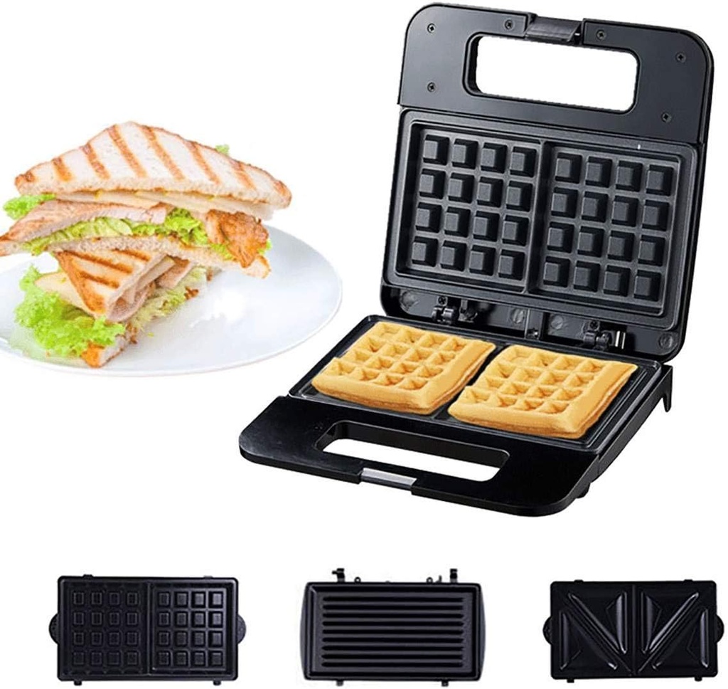 Small Sandwich Maker,Electric Waffles Maker， Sandwich Maker 3 In 1 ， Bubble Egg Cake Oven Breakfast Waffle Machine， With Removable Plates