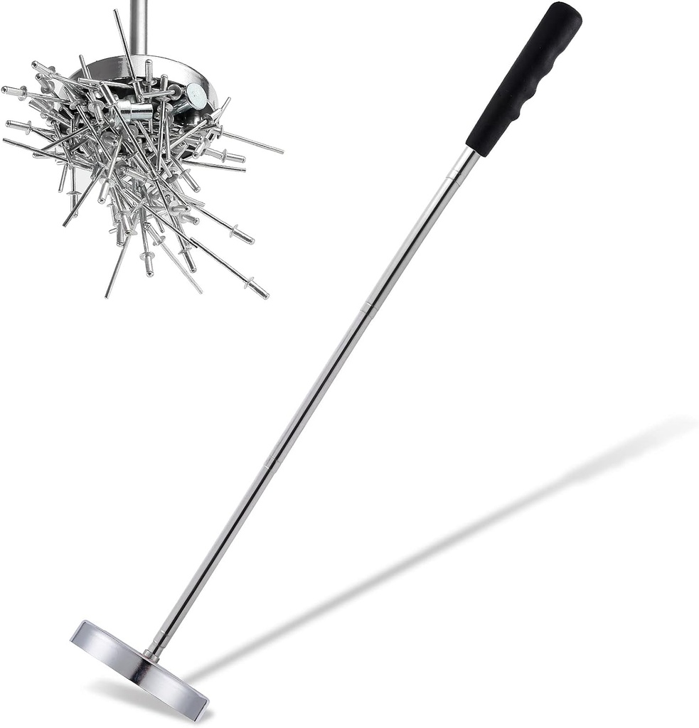 Telescoping Magnetic Sweeper Pickup Tool, Screws Parts Finder with 35LB Pull Capacity, Retractable 8.6" to 33" with Strong Magnet, Pick up Nails, Screws, and Metal Parts