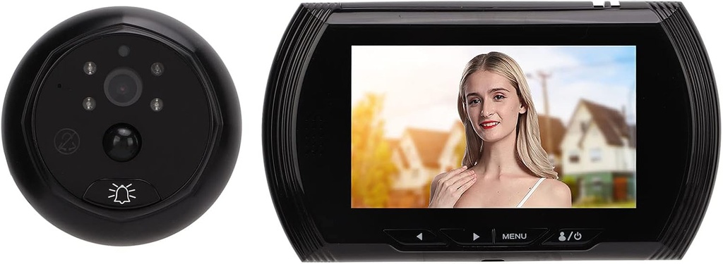 Digital Door Viewer, 4.5in HD Night Vision LCD Display Human Motion Detection 2MP CMOS Peephole Camera, 170 Degree Wide Operation Simple One Key Wake Up for Home Security